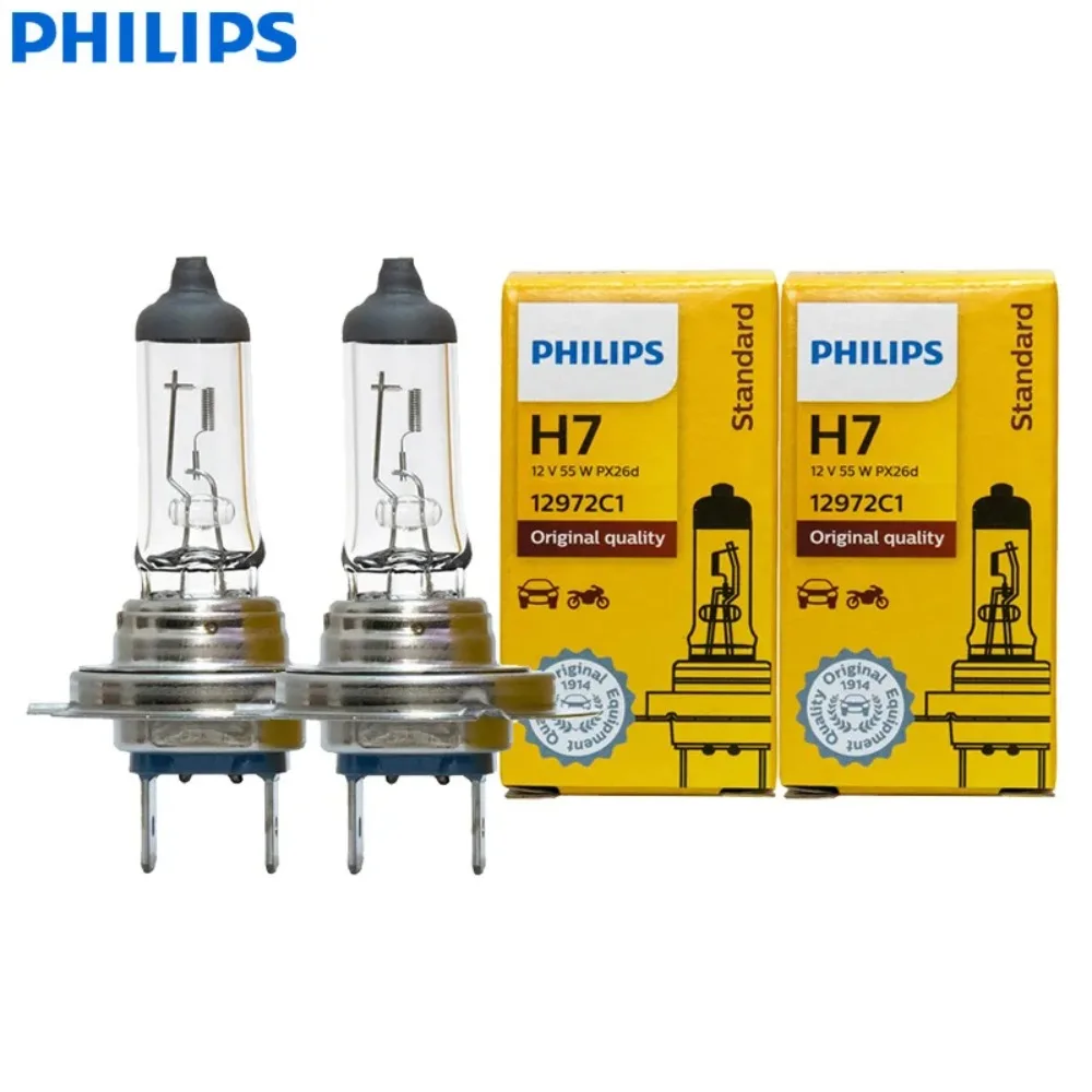 

Philips 2PCS H7 12V 55W Vision Car Halogen Headlight Bulb 3200K Standard Auto Replace Genuine Lamp 12972C1 PX26d