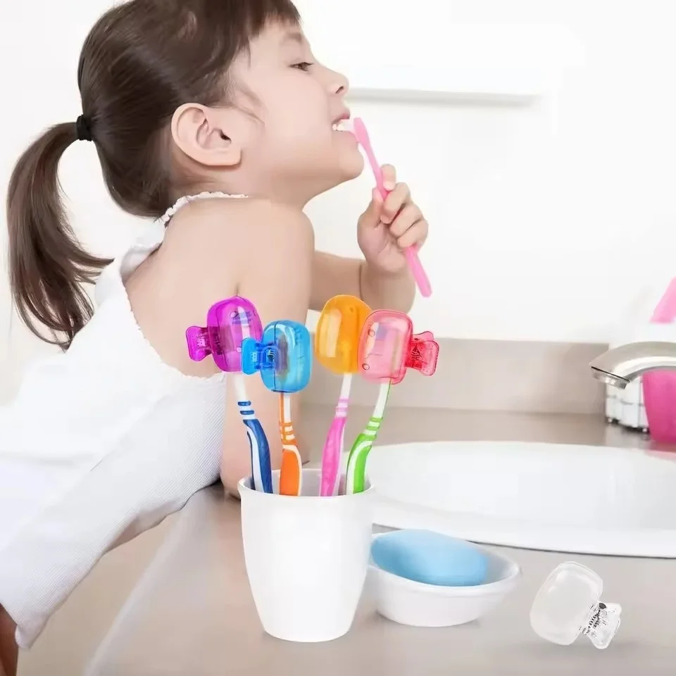 2/4 قطعة فرشاة الأسنان السفر فرشاة الأسنان حامي غطاء فرشاة جراب حالة المحمولة مشبك من البلاستيك للمنزل السفر والتخييم والمدرسة والأعمال #5