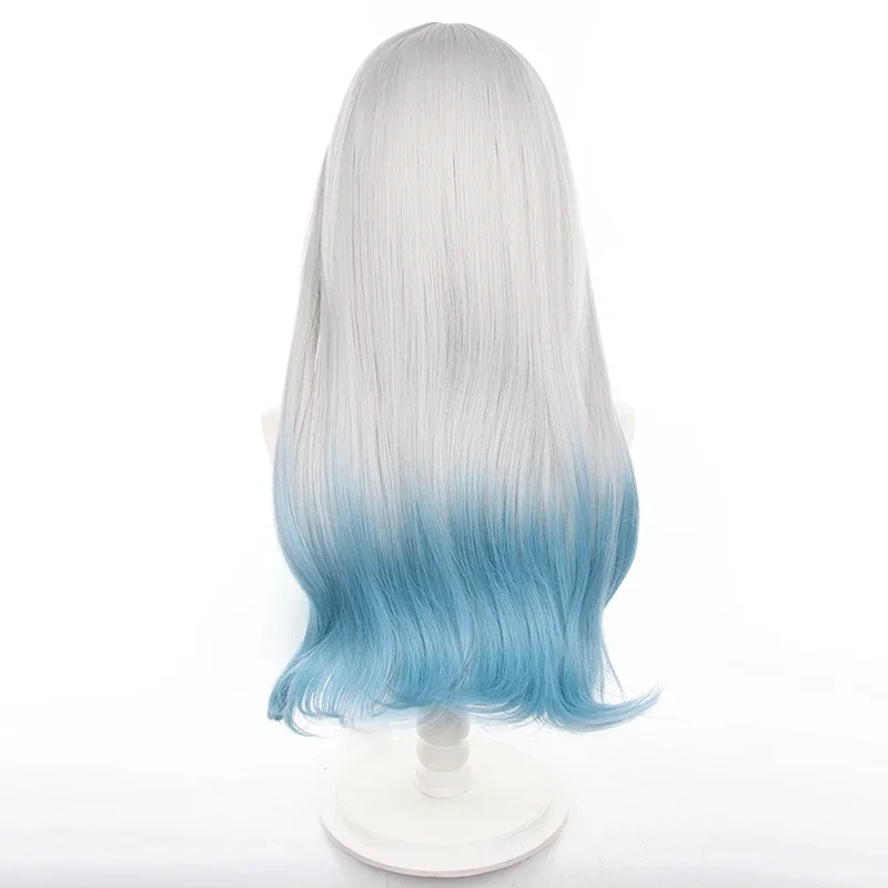 Game Honkai: Star Rail Firefly Cosplay Wig Adult Women Long Hair Blue White Gradient Heat Resistant Synthetic Wigs Halloween