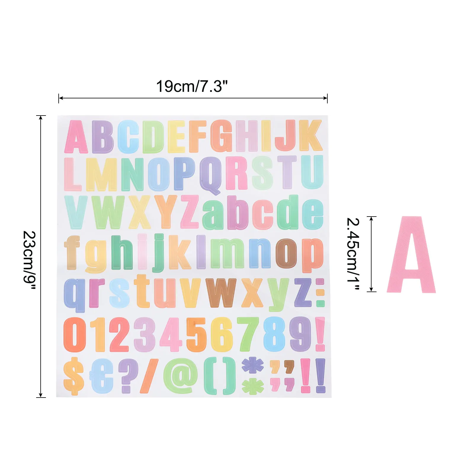10Sheet Vinyl Letter Stickers 1Inch Color Self-Adhesive Cute Alphabet Number Stickers for DIY Craft Art Making Gift Cards Decals