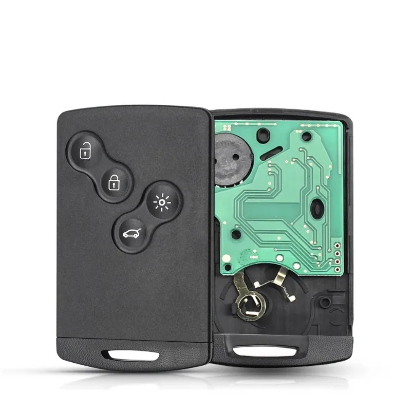 4 Buttons 433Mhz ID46 PCF7952 Remote Smart Card Key Case For Renault Megane3 Laguna 3 Koleos Card Auto Body Kits Car Accessories