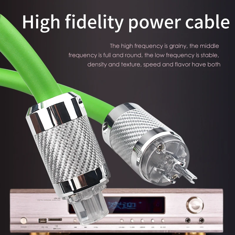 Hi-End 7N OCC Silver Plated Power Cable Fever HiFi Amplifier Audio Line AU/US/EU Plug