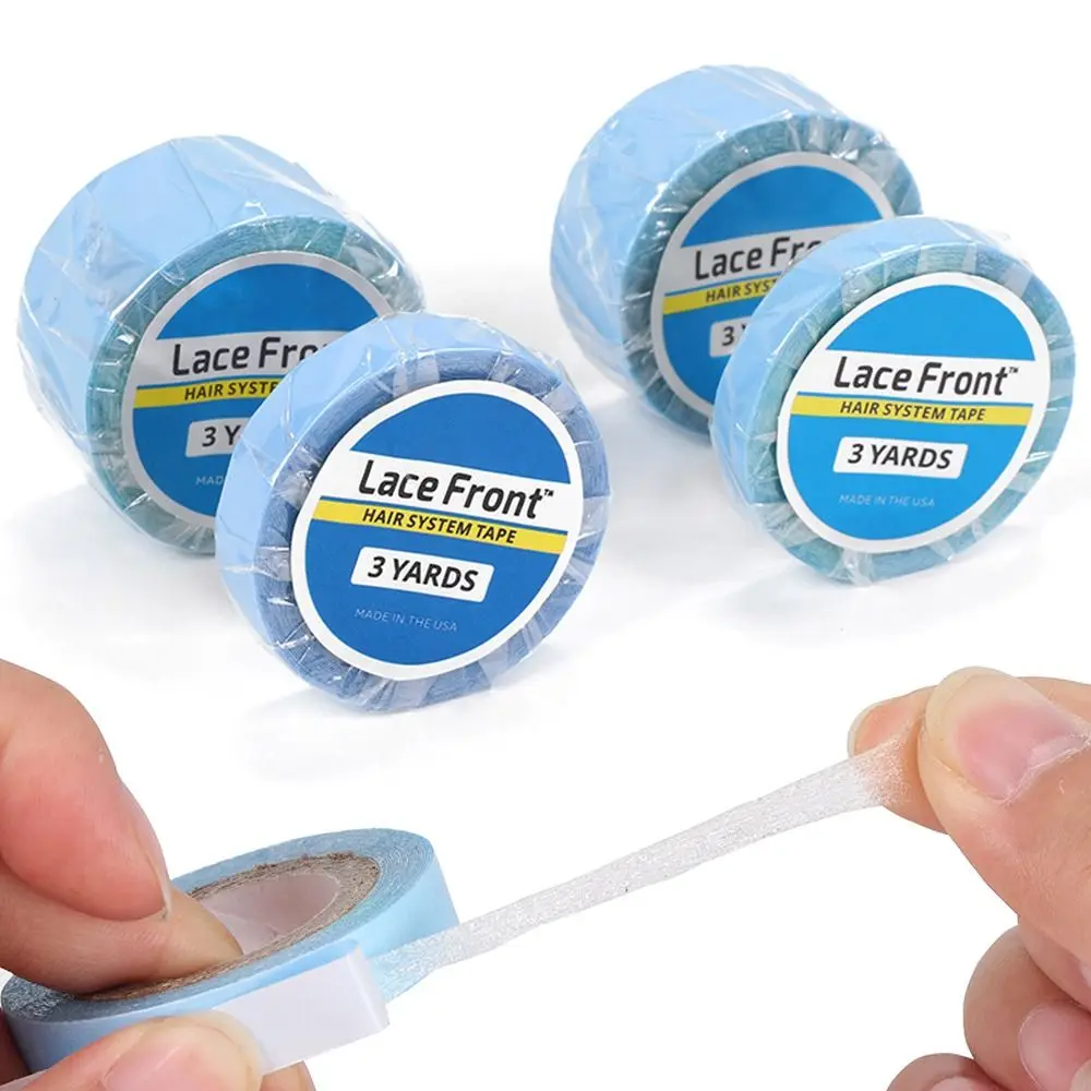 

3Yards/Roll Double-Sided Wig Tape Waterproof Strong Adhesive Lace Front Glue Ultra Hold Blue Hair System Tape for Hair Extension