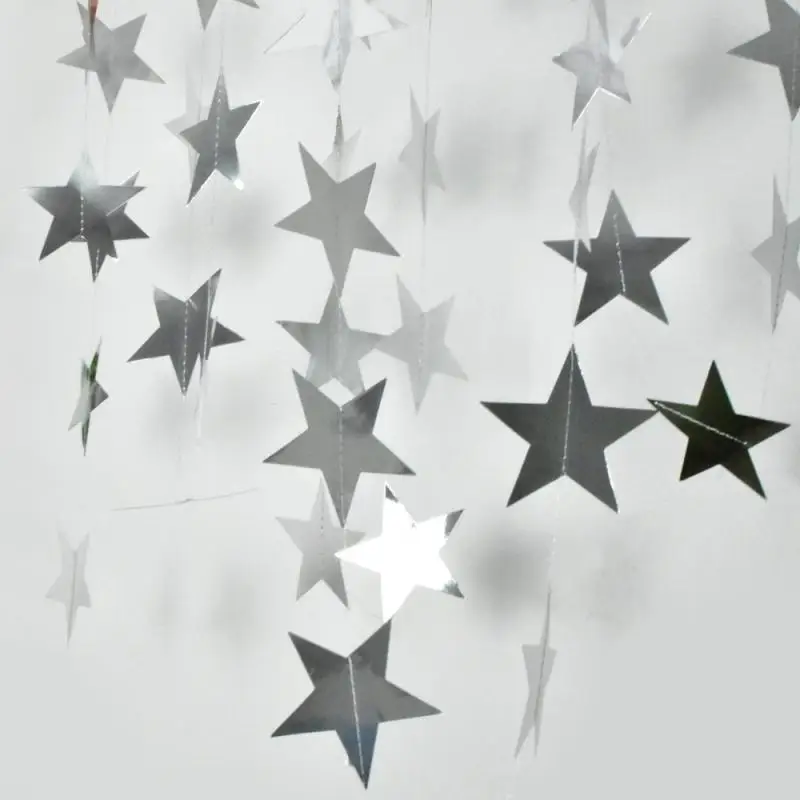 10~40PCS 27 G Star String Flower Not Easy Tear Birthday Party Decorations 6 Optional Party Banner With Glitter Home Decoration