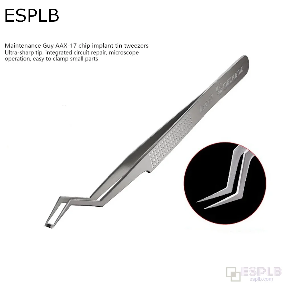Original Mechanic Professional Precision Tin Positioning Tweezers Non Magnetic Non-slip Stainless Steel Clamps for IC Chip