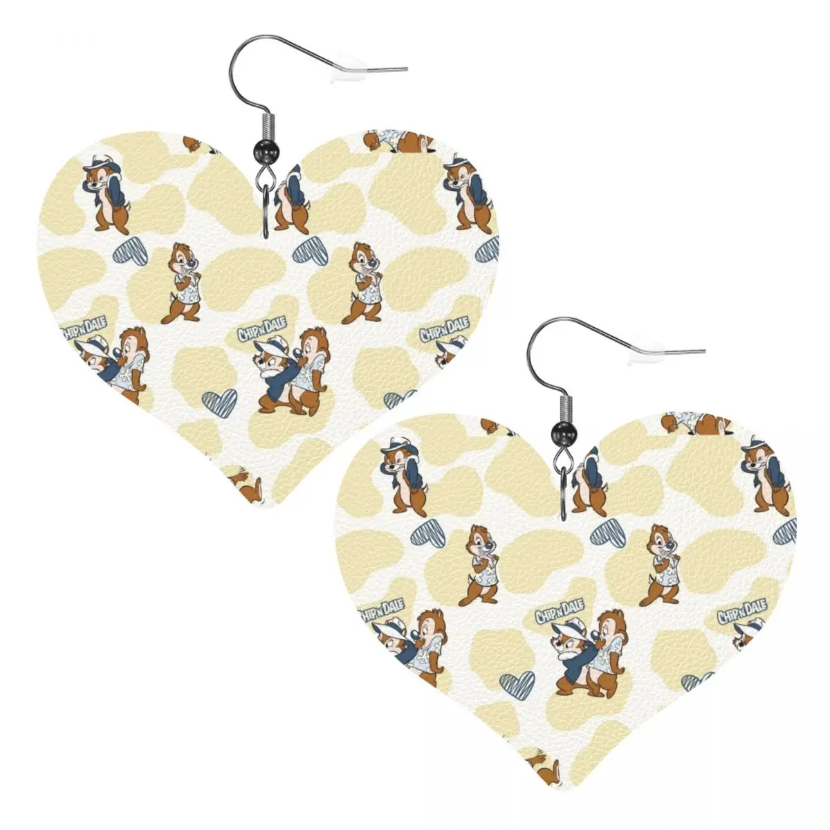

Custom Chip 'n' Dale Cartoon Leather Teardrop Earrings Fashion For Women Jewelry Accessories For Valentine's Day