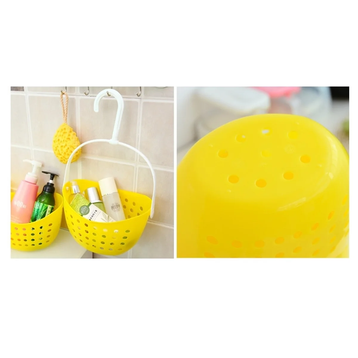 

3-Tier Bathroom Hanging Basket Storage Organizer Pp Material Detachable Shower Rack For Kitchen Sink Bathroom