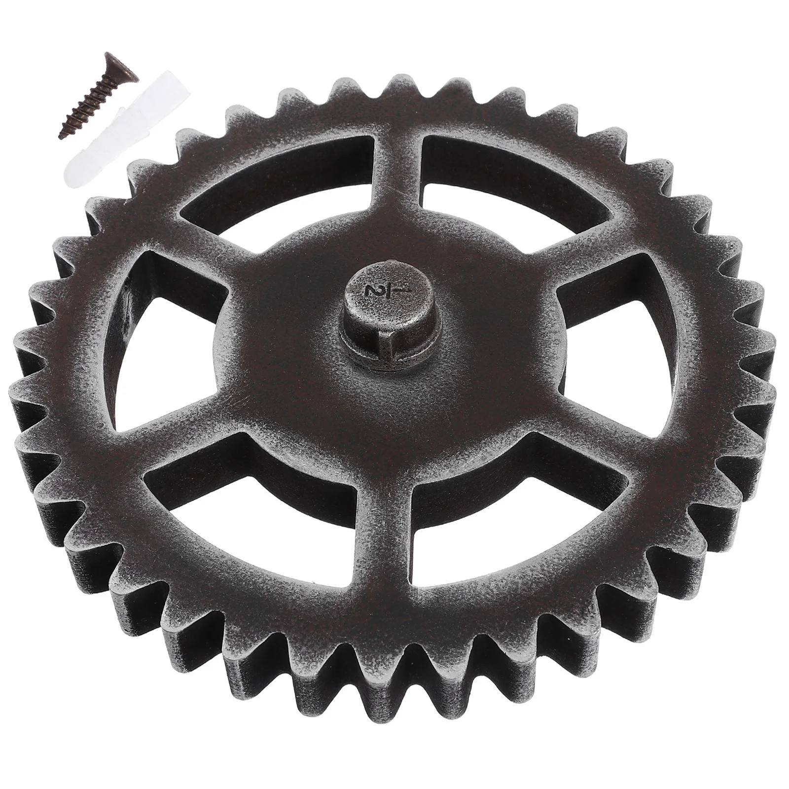 

1pc Vintage Gear Wall Hanging Decor Retro Round Wood Ornament For Home Office Living Room Wall Decoration Accessory