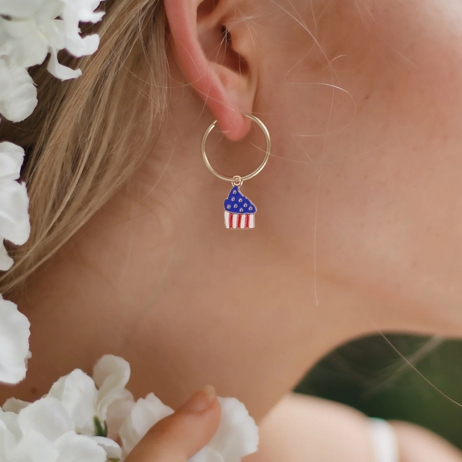 48 pezzi in lega di zinco con bandiera americana, ciondoli, risultati di gioielli creativi per orecchini fai da te, bracciali, collane, forniture artigianali