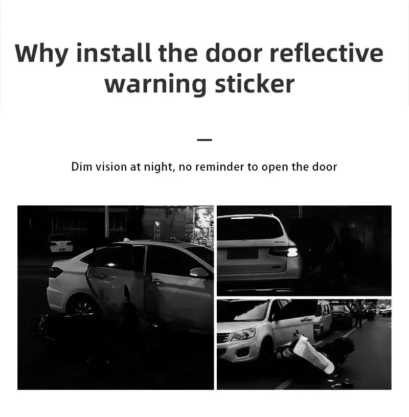 4Pcs Car Door Sticker Safety Warning Reflective Mark For E60 E90 E81 E87 F01 F07 F10 F22 F23 F30 F32 F34 G20 G30 G11 G32 x1 x2