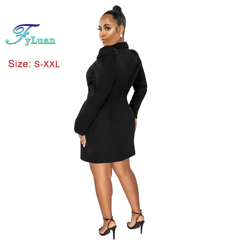 عرض ساخن غير رسمي للموسم بدلة نسائية بياقة مقلوبة سترة مزدوجة أنيقة بأكمام طويلة ملابس مناسبة رسمية