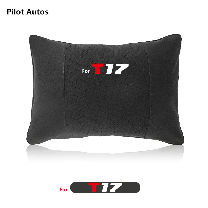 For Isuzu for T17 Car Headrest Waist Pillow Rest Cushion Seat Headrest Driver Lumbar Support Leather Memory Cotton