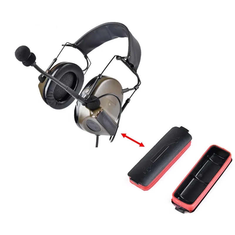 مجموعة عصابة رأس لسماعات الرأس التكتيكية WADSN C2، غطاء بطارية مقاوم للماء، ملحقات عسكرية، سماعة رأس للرماية #6