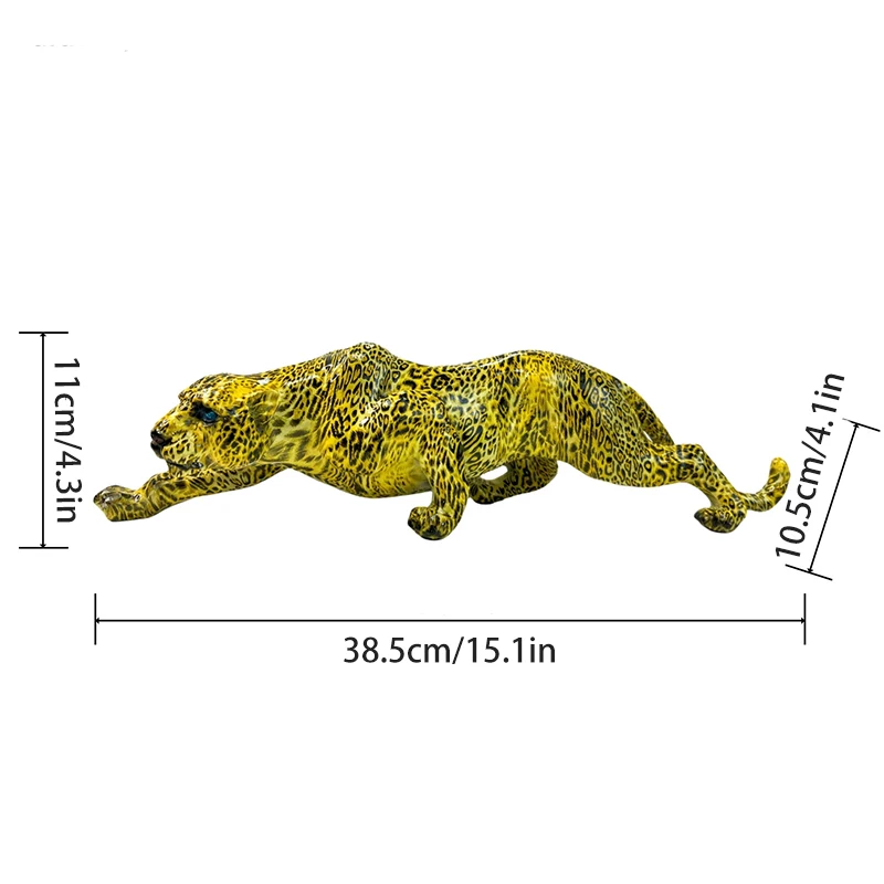 Resin Cheetah Fiugrine Modern Creative Leopard Decorative Sculpture Panther Statue Home Bar Living Room Study Room Decor Gift view 2