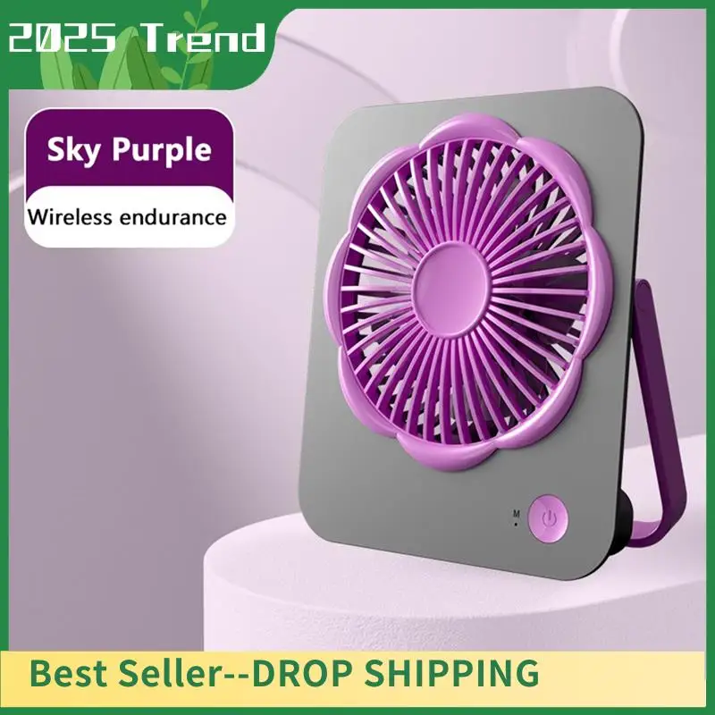 AD33 HOT Portable Desk Fan USB Rechargeable Fan Ultra-Thin 180° Tilt Folding Personal Fan Quiet Handheld Fan For Office