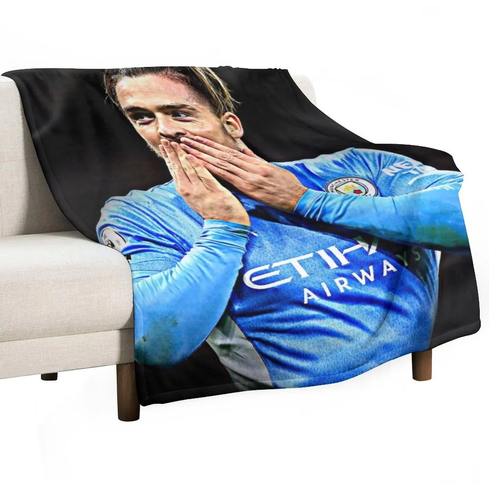 Jack Grealish Throw Blanket Warm Flannel Blanket for Couch Chair Bedroom
