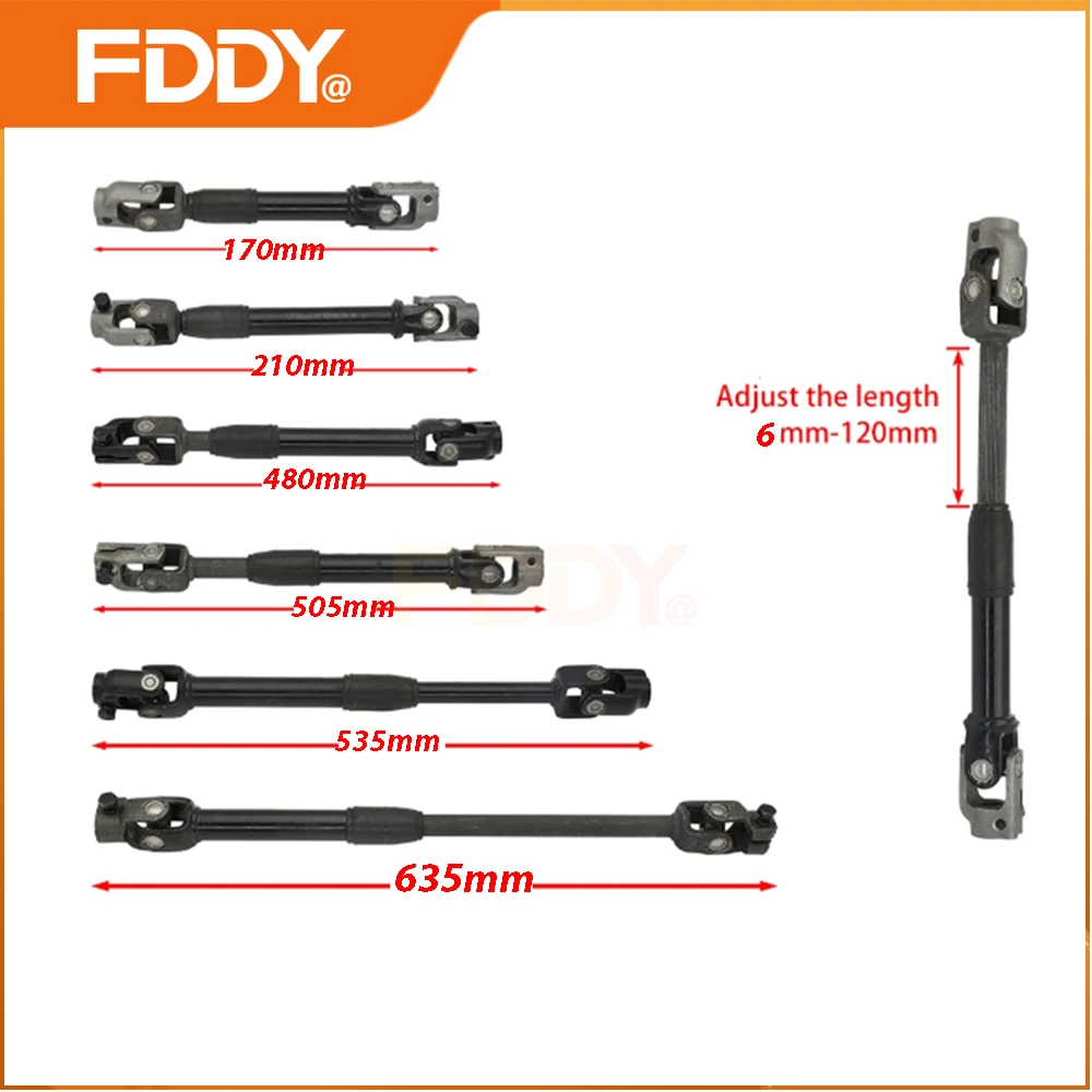 FDDY 170mm-635mm 30T Adjustable Steering Knuckle Go Kart U Joints Shaft Rod of Utility Vehicle Buggy ATV UTV QUAD