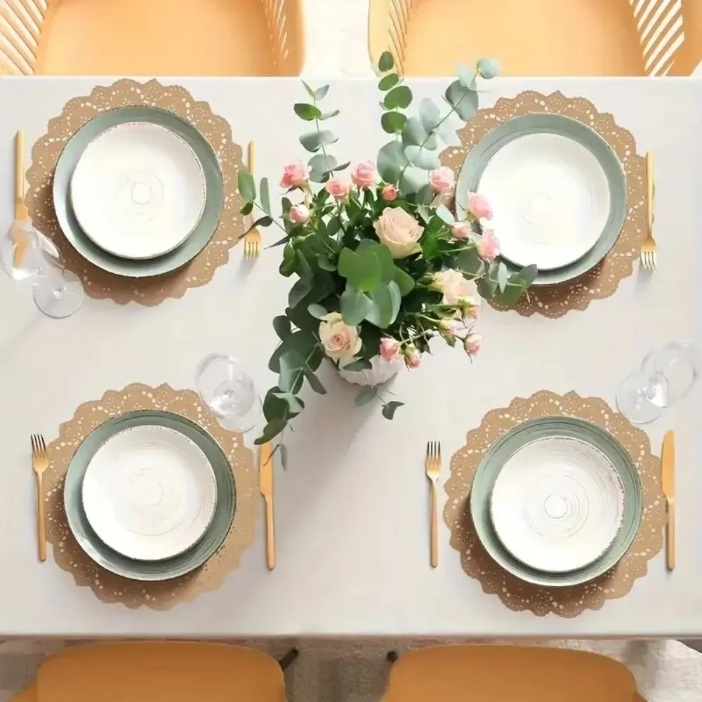 Kraft Paper Disposable Placemats Baking Grade Paper Eco-Friendly Paper Kraft Paper Table Mat Single-Use Pad Party Table Mat