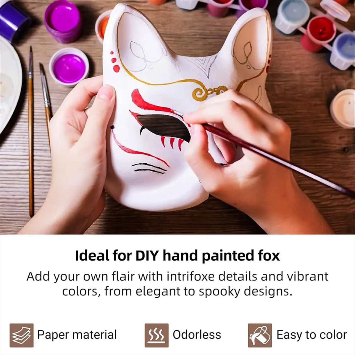 REST Paper Mache Animal Masks, White Blank Mask for Cosplay Theater Halloween Classroom Art