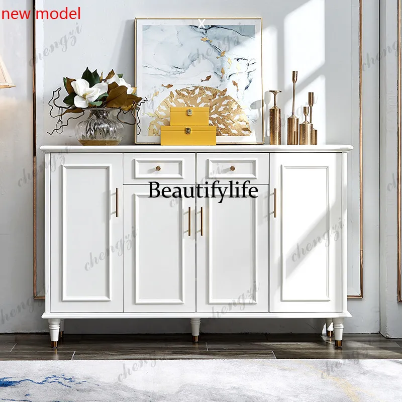 DD182Household door high-end entry new large-capacity, light luxury partition entrance cabinet integrated solid wood