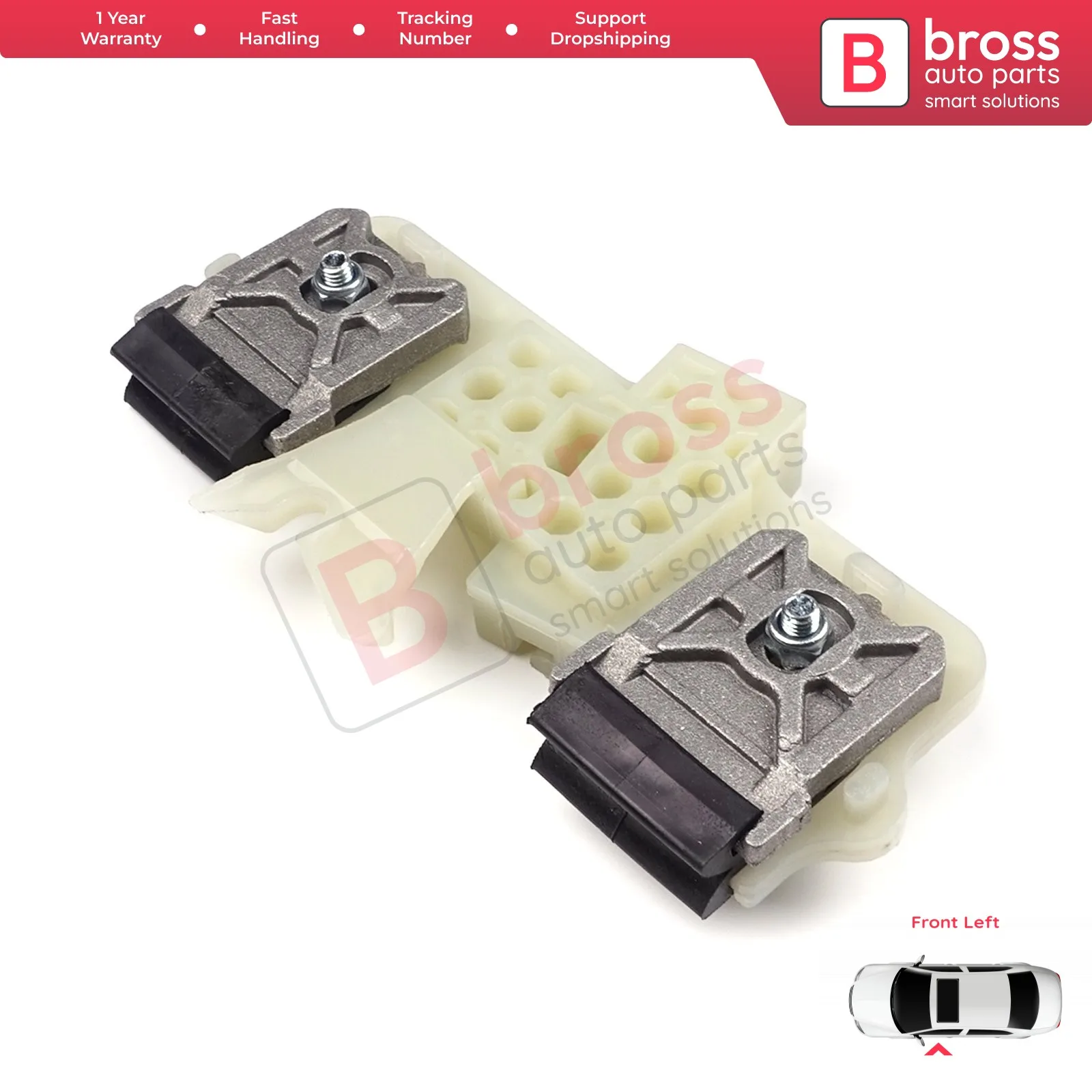 Bross-Soporte de regulador de ventana de energía eléctrica, piezas de automóvil BWR1177, frontal izquierdo para Ford Fiesta 2005-2008, envío desde Turquía