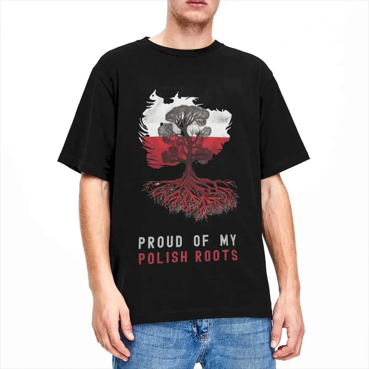 Funny Proud Of My Polish Roots T Shirt Men Women Cotton Poland Flag Tees Shirt Gift Idea Clothes