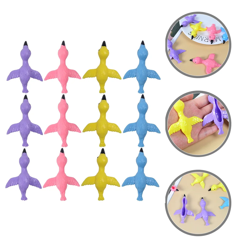 12pcs Funny Fingertip Toy Finger Flamingo Toys Kids Finger Toys Kids Toy Sling Shot Flamingo toy