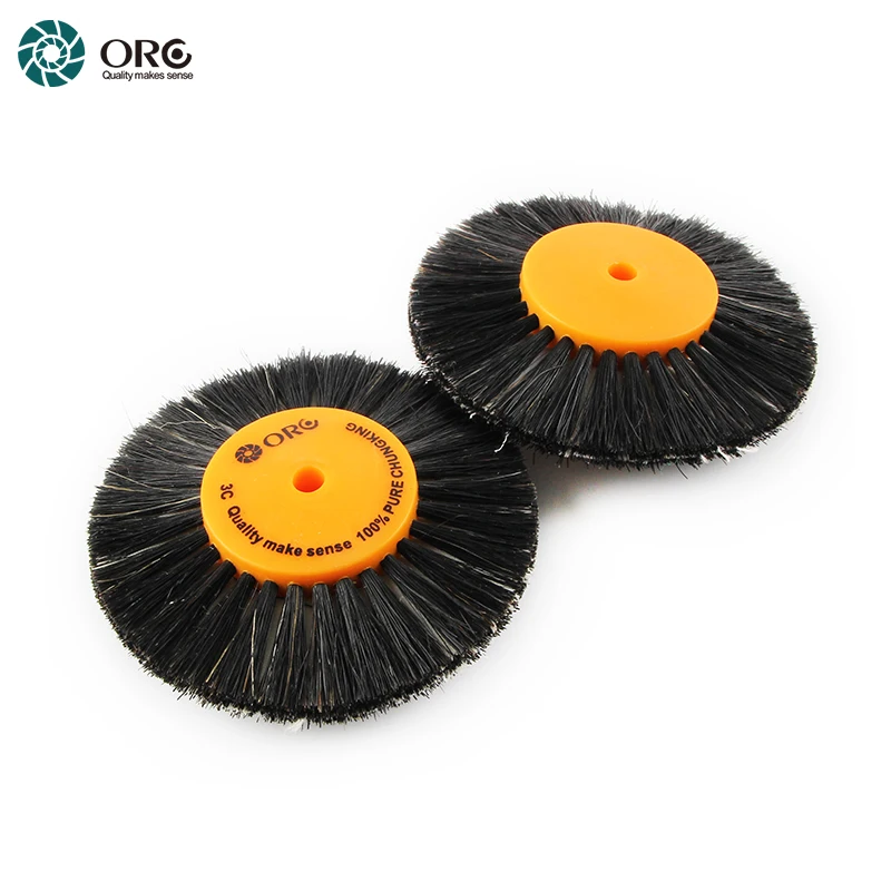 ORO Premium 3C 80MM Orange Plastic Hub Black Bristle Wire Wheel Polishing Brush With Inner Cotton Cloth For Jewelry Polishing