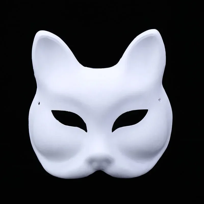 10pcs Cat Fox Unpainted Blank White Mask Women Lady Girls Venetian Party DIY Pulp Masks Christmas  Easter