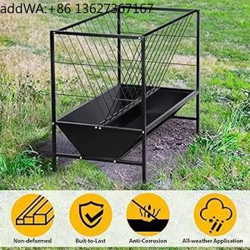 Farm Pasture Livestock Feeder Goat Hay Rack Livestock Feeder 45 + 25 Gallon Hay Feeder
