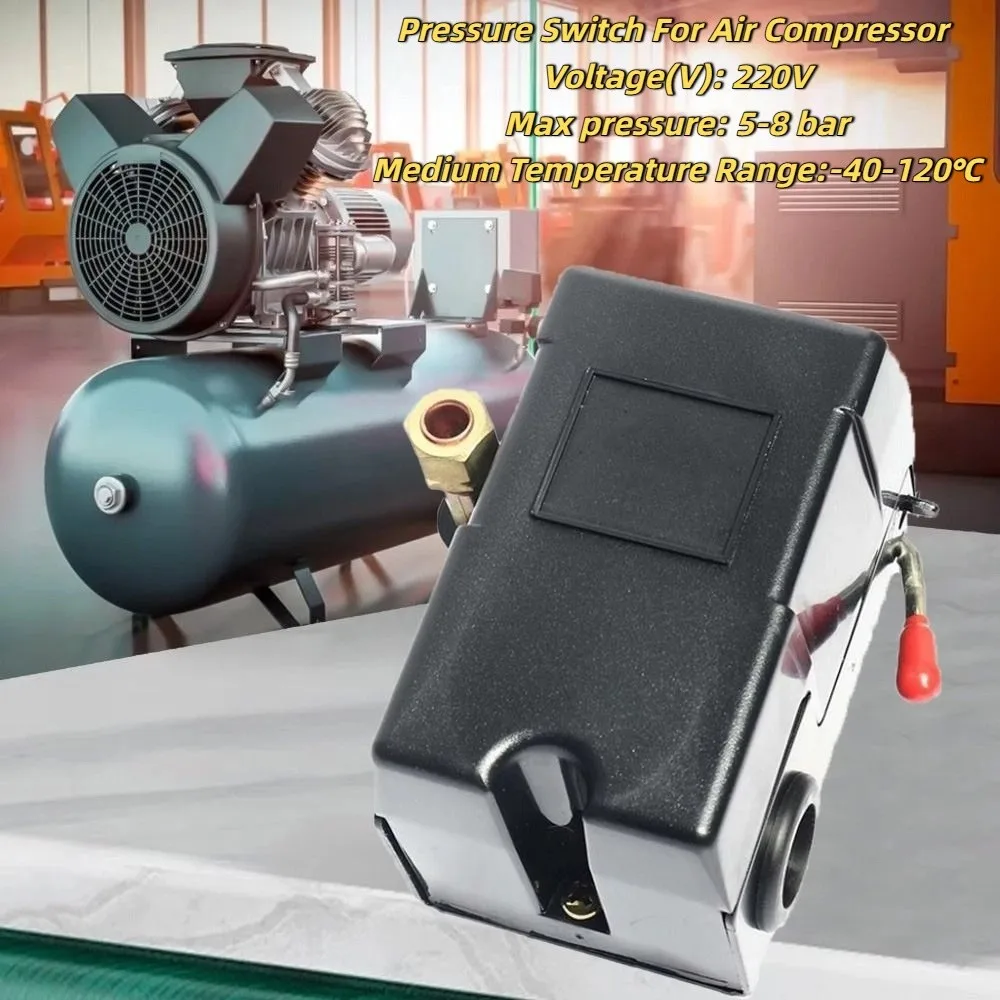 

90-120 PSI Handle Pressure Switch Replacement Parts 220V Horizontal Control Valve Heavy Duty 1 Ports Air Pressure Controller