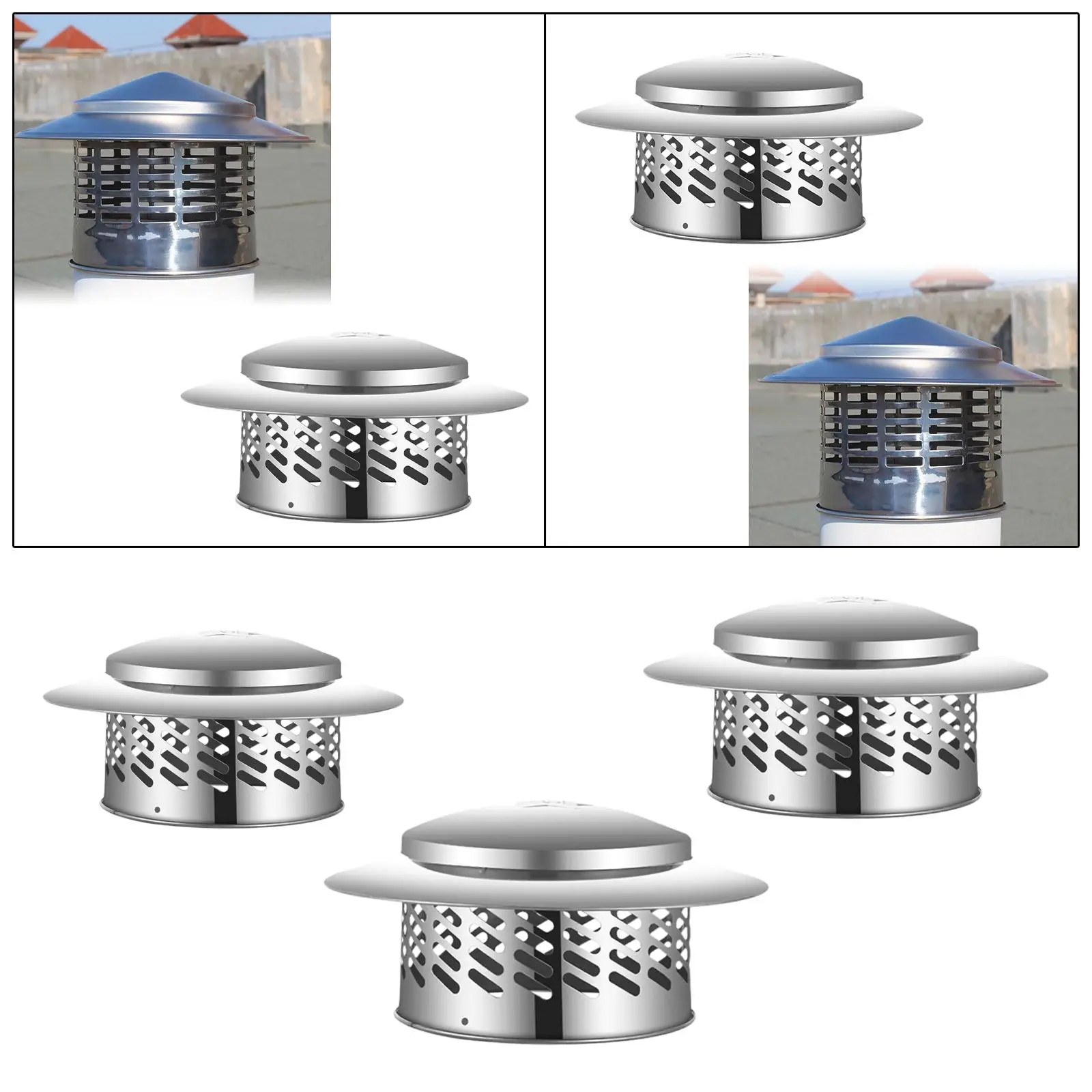 

Chimney Raining Cap Outdoor Duct Closure Fireplace Roof Vent Cap Outside
