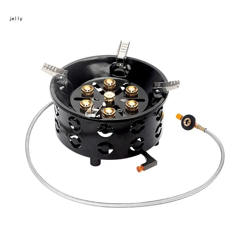 21800W Folding Gas Stove with 7 Stove Head Gas Burners Outdoor Backpacking Stove 448C