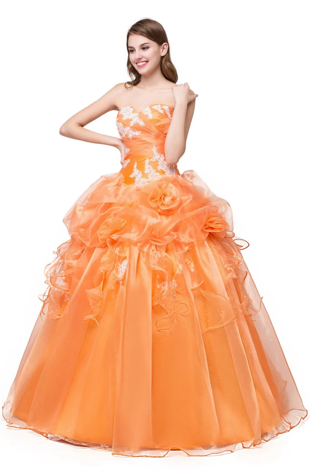 

ANGELSBRIDEP Real Photo Quinceanera Dresses For 15 Party Sweetheart Applique Vestido 15 Anos Formal Party Ball Gown