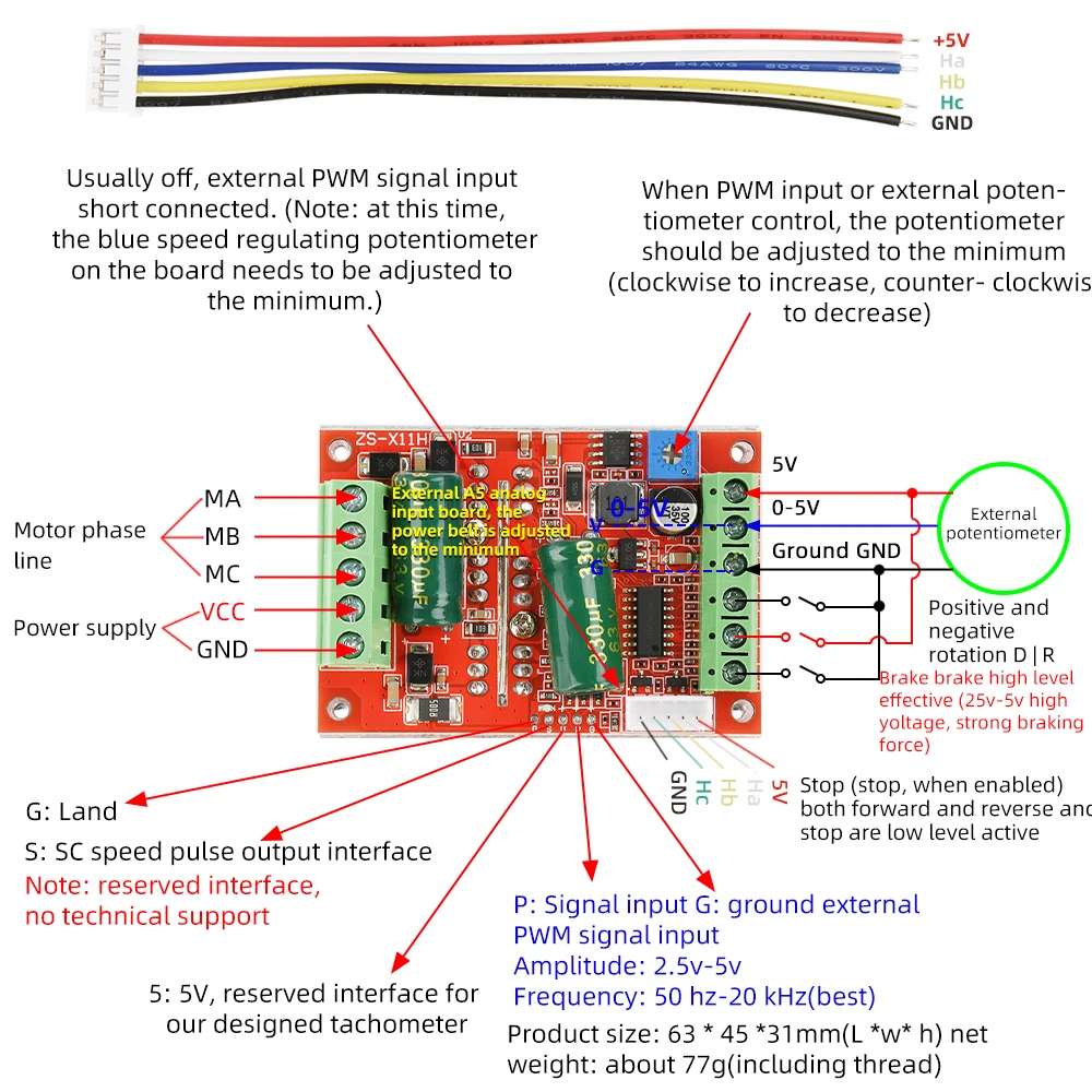 400W BLDC Motor Controller 6-60V DC