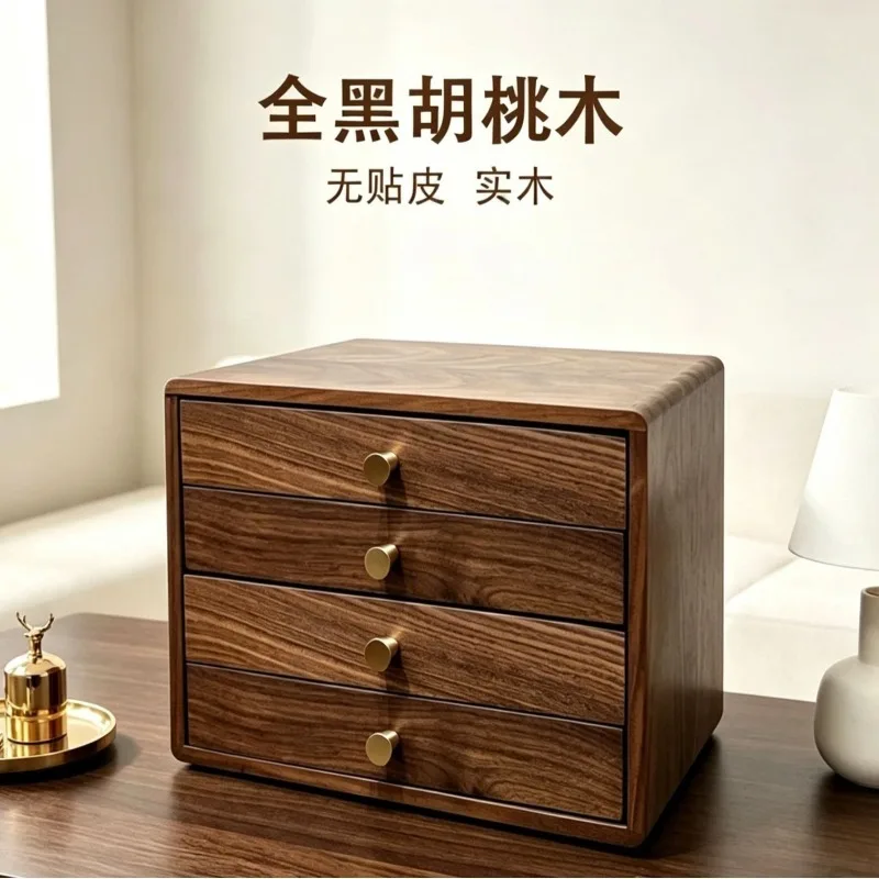 Solid Wood Jewelry Box with Mortise and Tenon Structure, Multi Drawer Storage Cabinet for Rings Necklaces Earrings