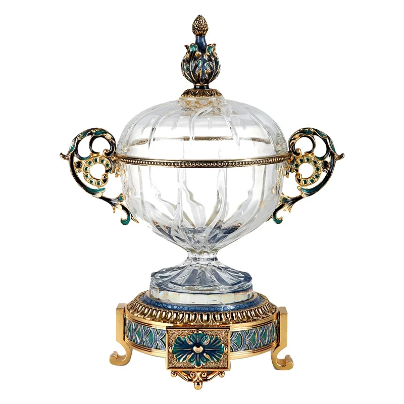 Popular gifts European candy jar kitchen accessories, fancy glass crystal candy jar wedding gifts, for guests and friends