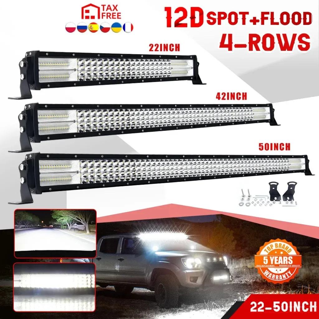 

Светодиодная панель HAOLIDE, 22 дюйма, четыре ряда, точечный прожектор, 6500K, белый дальний свет, 12 В, 24 В, рабочий свет для авто внедорожника, квадроцикла, UTV