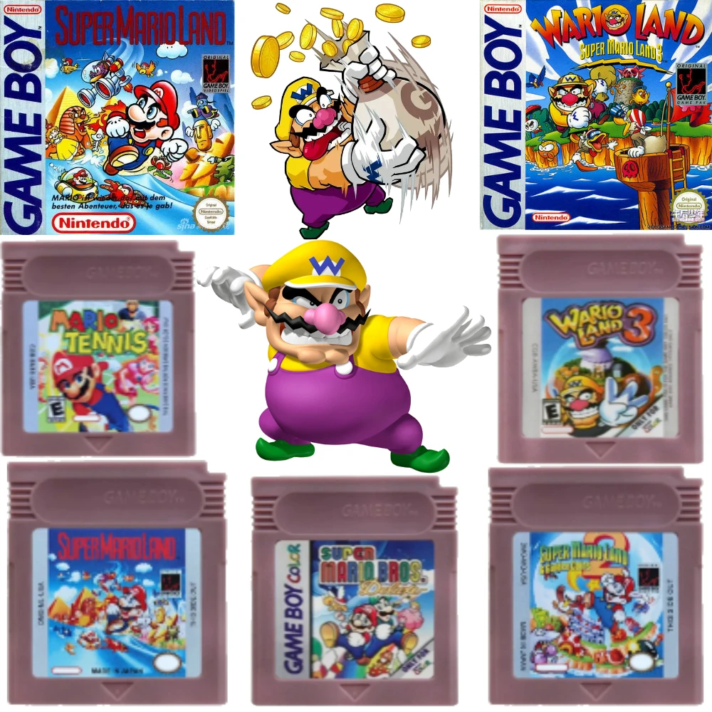 New GBC 16 Bit Game Video Game Cartridge Console16 Bit Game Card Wario Land Donkey Kong Wario Land 2 Yoshi for GBC/GBA Mario