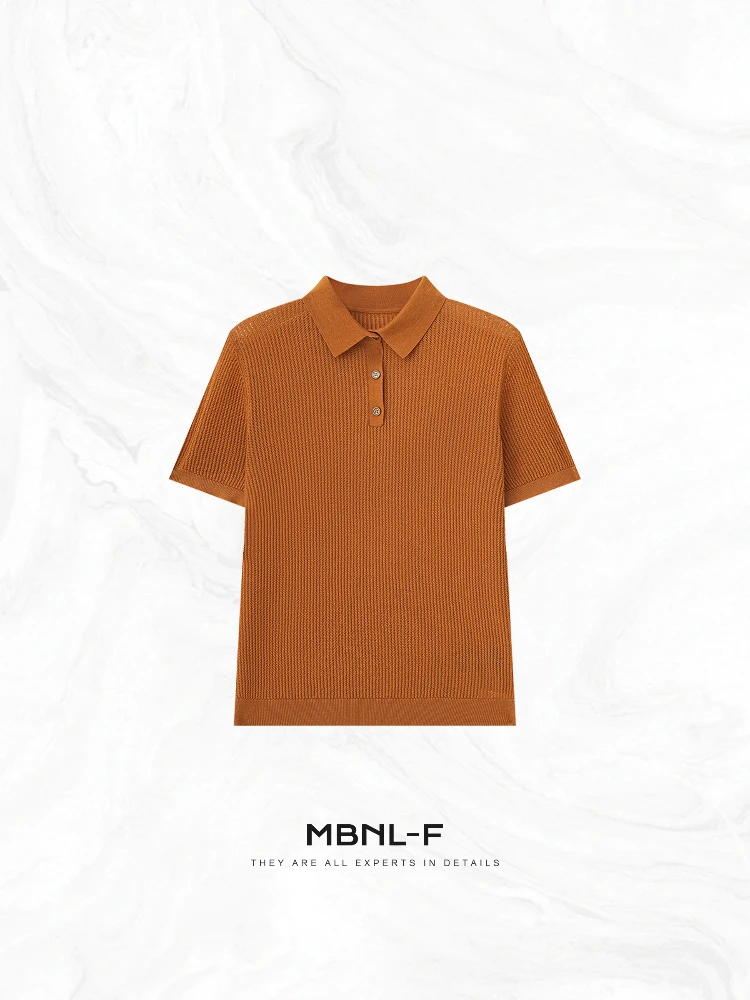 

MBNLF Women's Ne T-irt Wool Silk Blend mat 'Roving Diary' Summer Faion Ladies Premium Clothing XMXSY3755