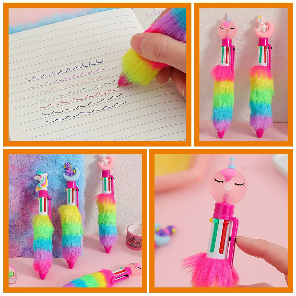 3Pcs Ballpoint Pens Colorful Cartoon Design Smooth Ink Pens for Kids Studying Drawing Scrapbook Crafting Journals