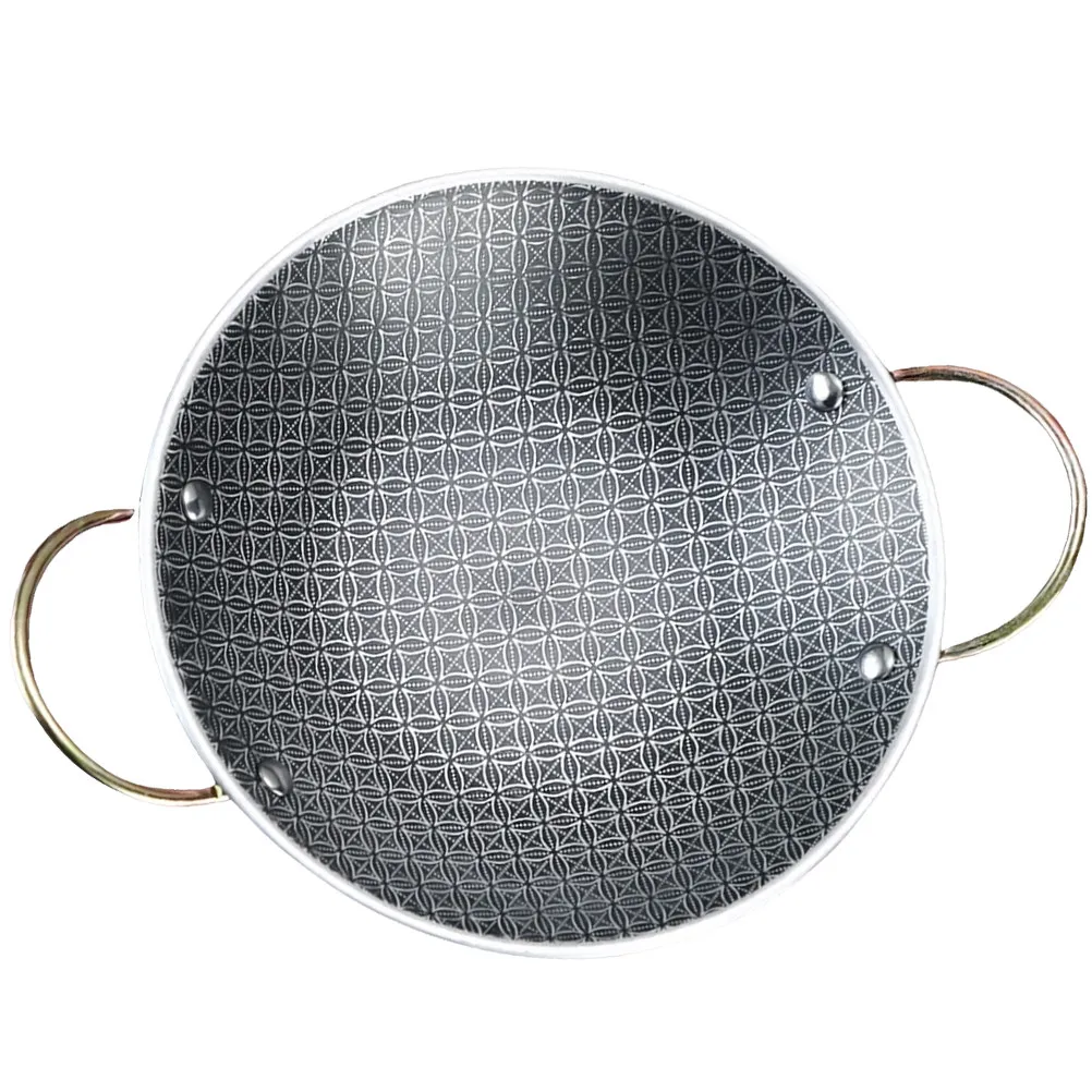 Olla de Acero Inoxidable para Paella, Sartén con Doble Asa para Cocina Casera, Uso en Restaurantes, Resistente al Desgaste, Superficie Lisa