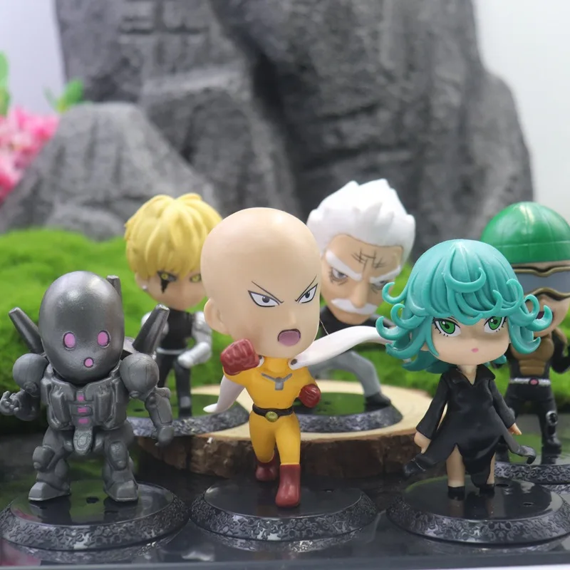 6 قطعة/المجموعة أنيمي واحد لكمة رجل نموذج لجسم تاتسوماكي سايتاما جينوس Kawaii Q-نسخة جمع حلية لعبة هدية