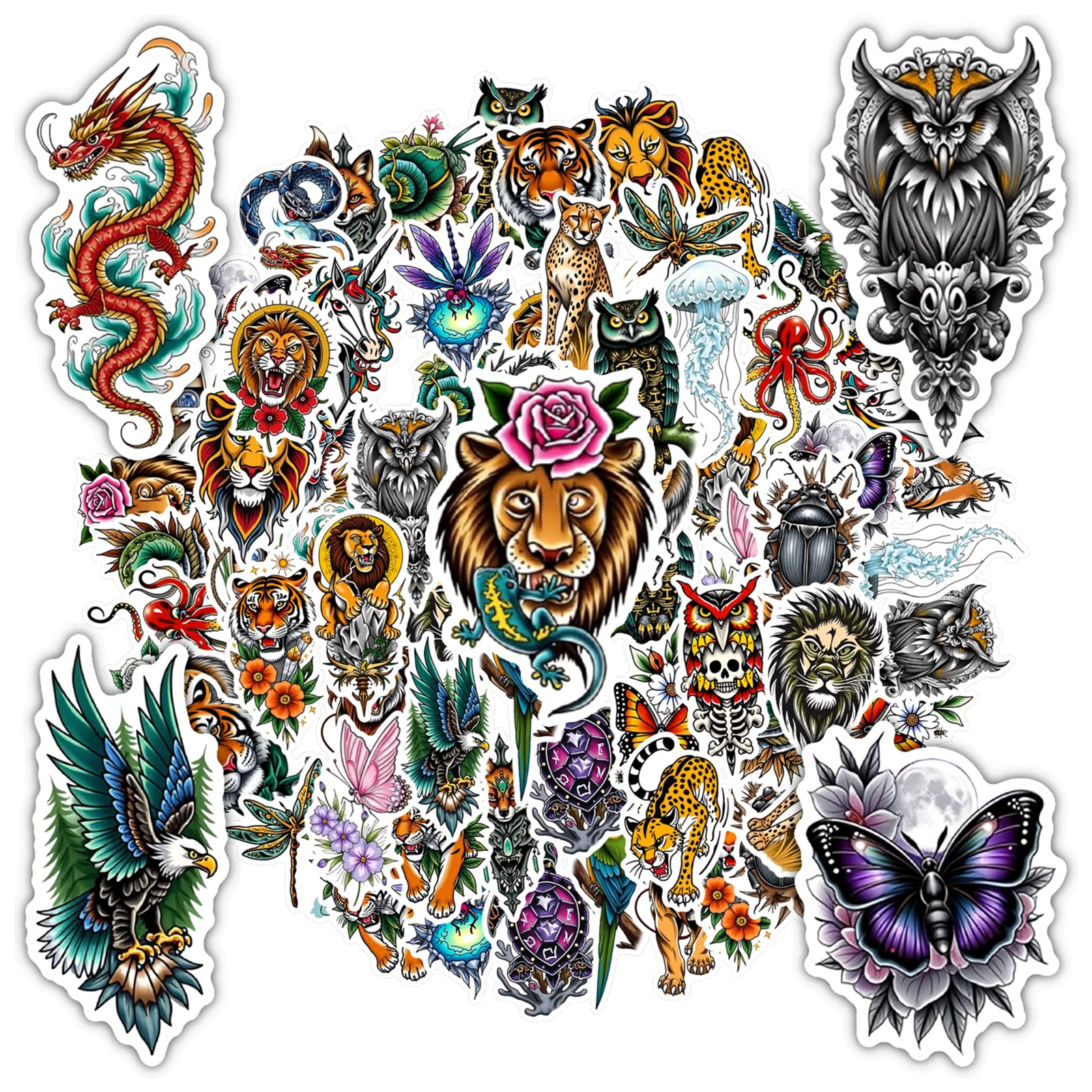 

35 шт.-50 шт. мифические наклейки в стиле фэнтези, татуировки, мифические существа, наклейки с животными, наклейки для учителя, награды для телефона «сделай сам»