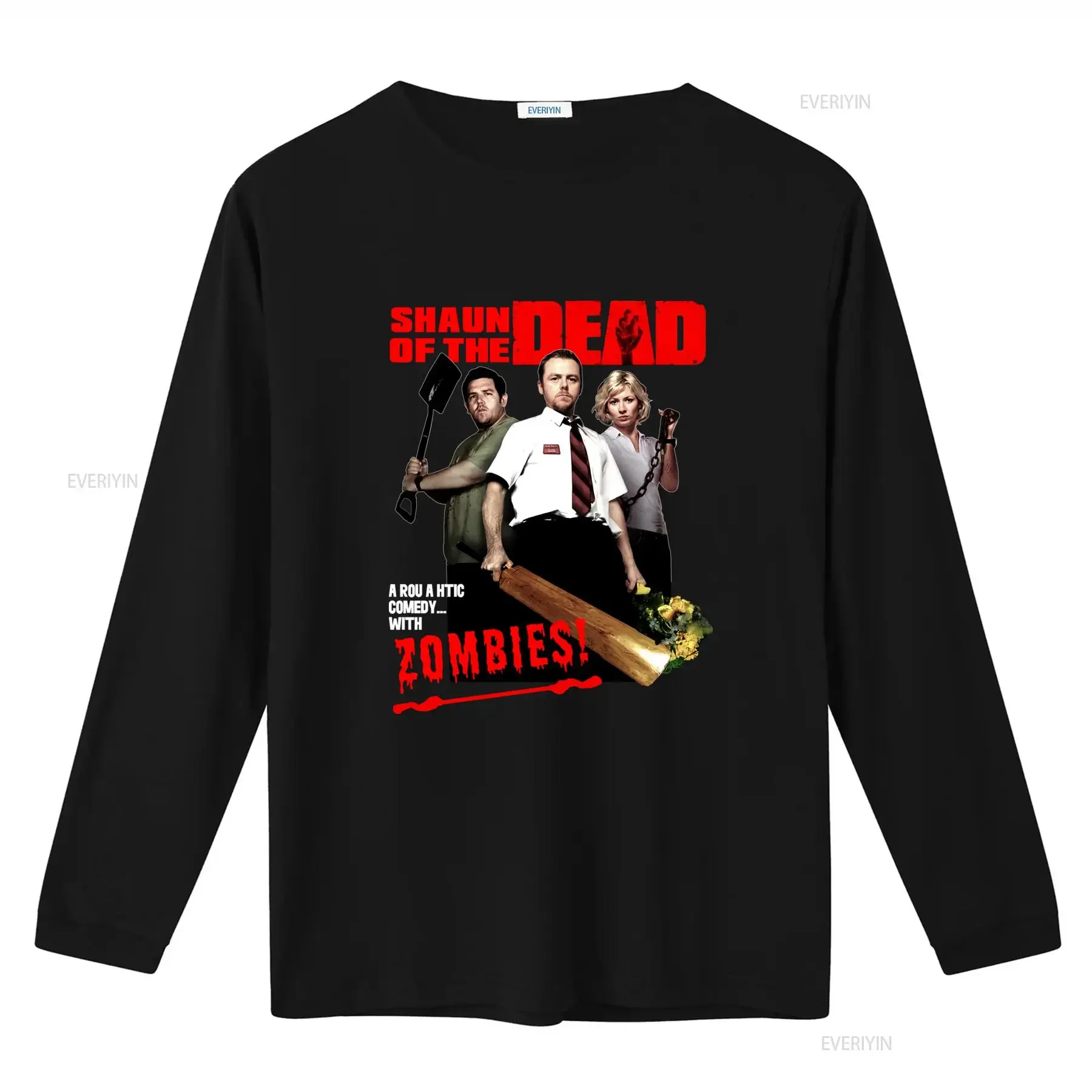 Shaun of the Dead Zombie Romantic Comedy Horror Movie Themed Men's T Shirt vintage Washed Stretched Versatile Stylish