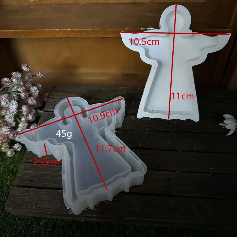 New Guardian Angel Small and Large Silicone Mold Splicing Angel Gypsum Casting Mold Angel for LED Light Chain Home Decoration