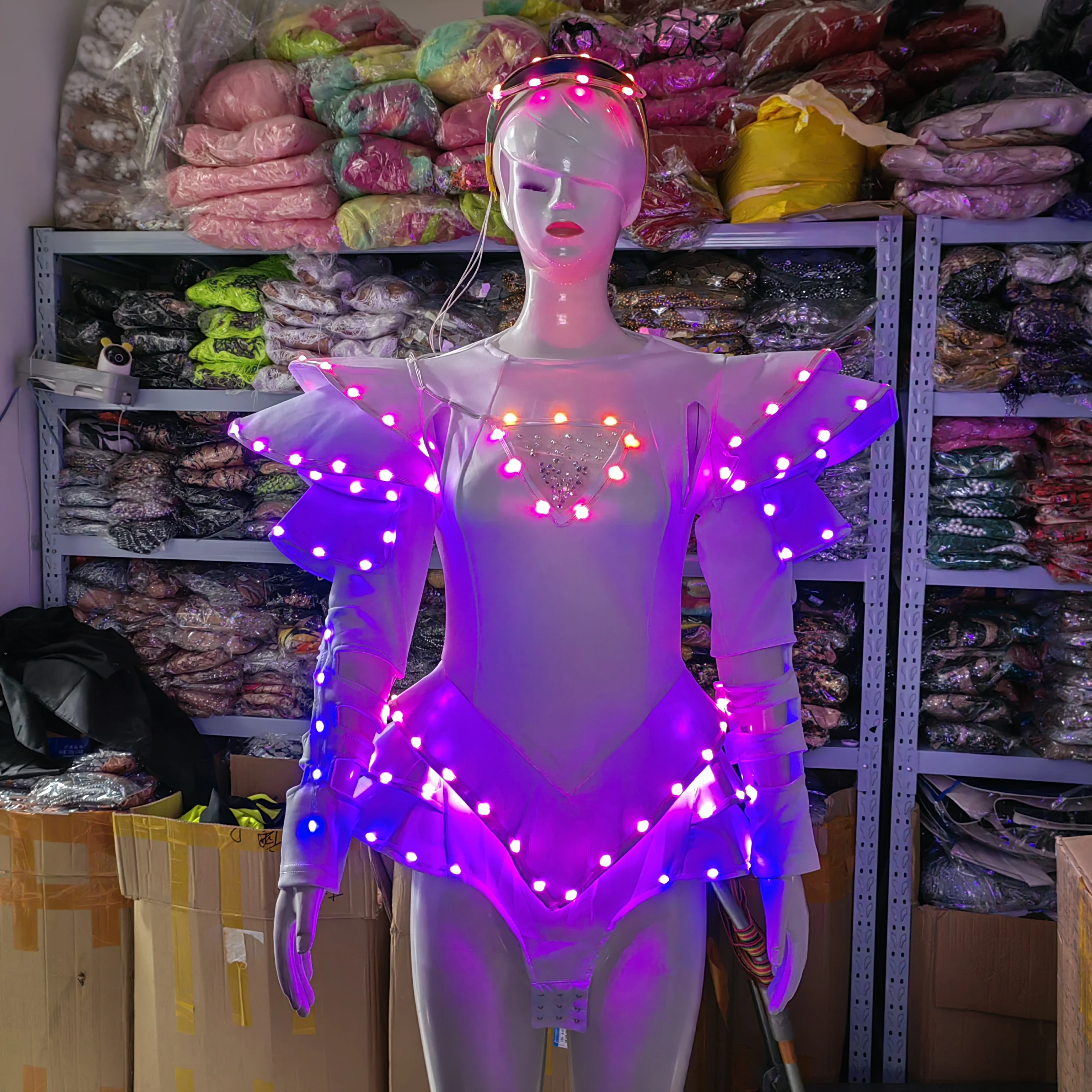 Recém-casado-LED luminoso vestido tutu para senhoras, vestido de dança para casamento, performance de dança sexy