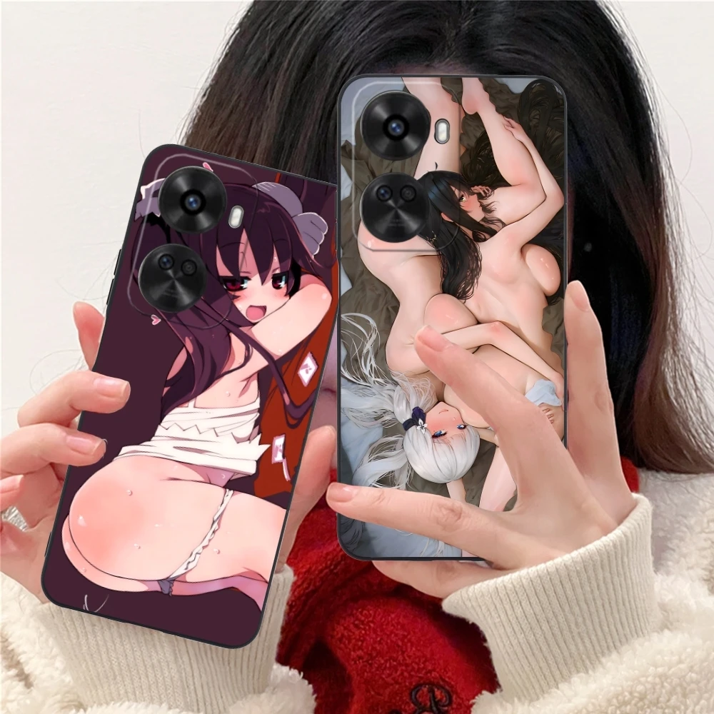 Waifu Hentai Sexy Mobile Cell Phone Case for Huawei Nova 12 11 10 9 8 7 Pro SE 5G Black Soft Phone Cover Shell