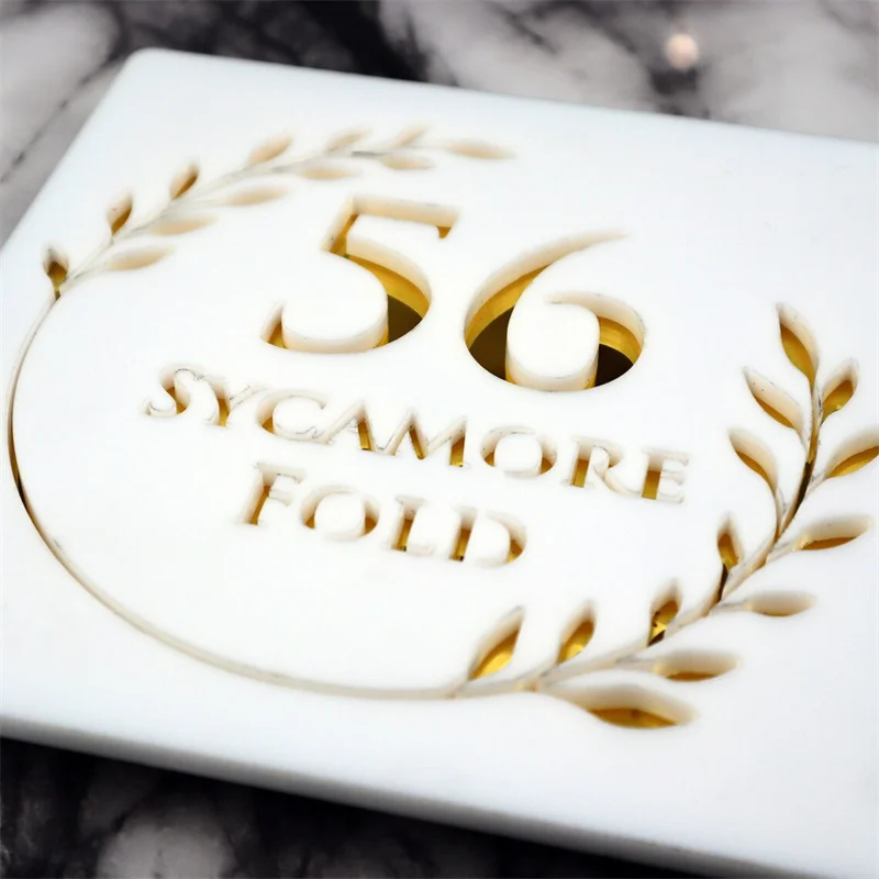 Custom House Number Metal Wall Art with LED Light Personalized Namaste Address Number Name Sign Home Decor Housewarming