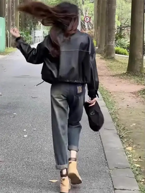 

Retro Harem Denim Jeans Women's Nine Points Spring Autumn New Large Size Fat MM High Waist Slimming Cabbage Pants Loose Old D...